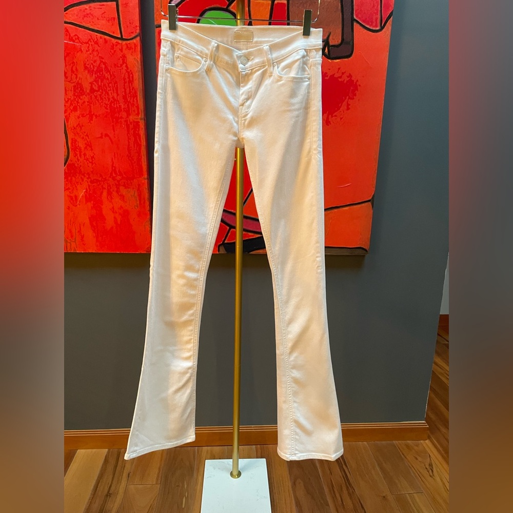 Mother jeans, white, boot cut, size 25.